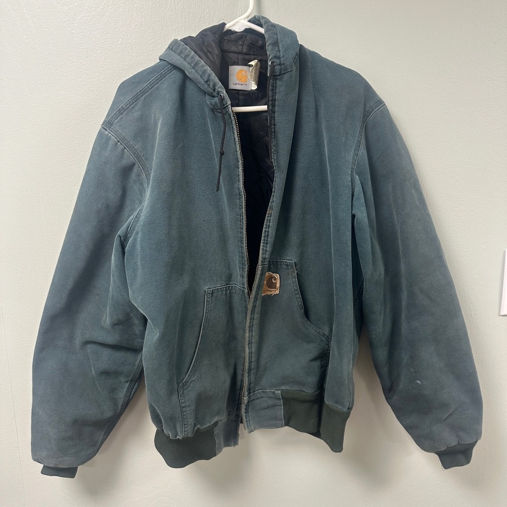 Carhartt J06HTG Vintage Jacket Hunter Green Quilted Lined Mens Large Tall